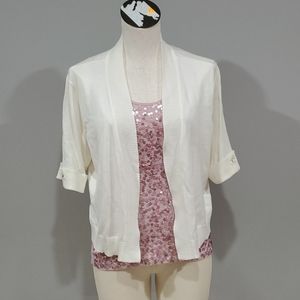 Cream short sleeve sweater